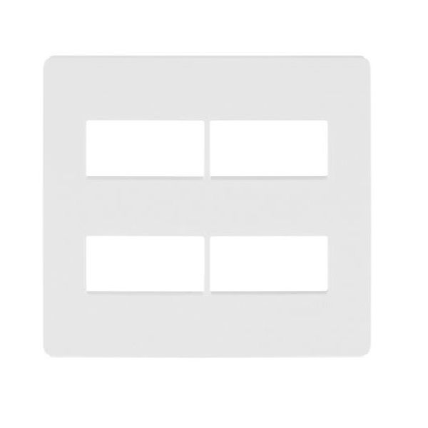 Placa PVC para 4 Módulos Distanciados 4x4 Branca Linha Unno
