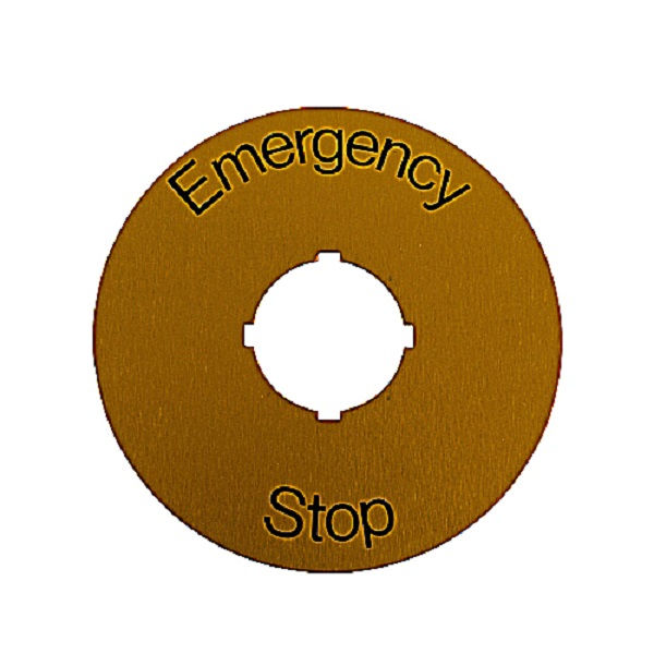Identificador Redondo Parada de Emergência para Botão 90 mm Amarelo