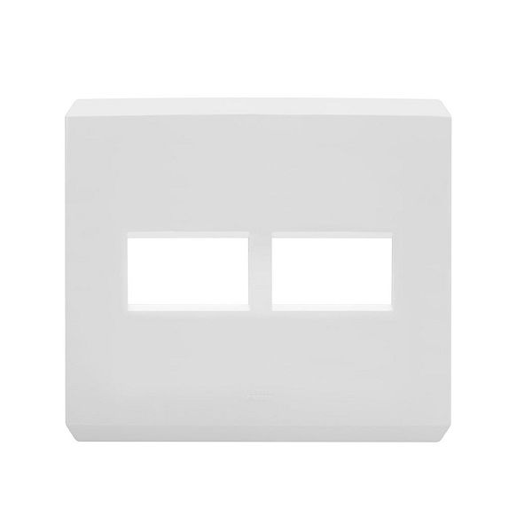 Placa PVC para 2 Módulos Distanciados 4x4 Branca Linha Step