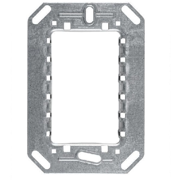 Suporte 3 Módulos para Placa PVC 4x2 Cinza Linha Zenith Aço INOX