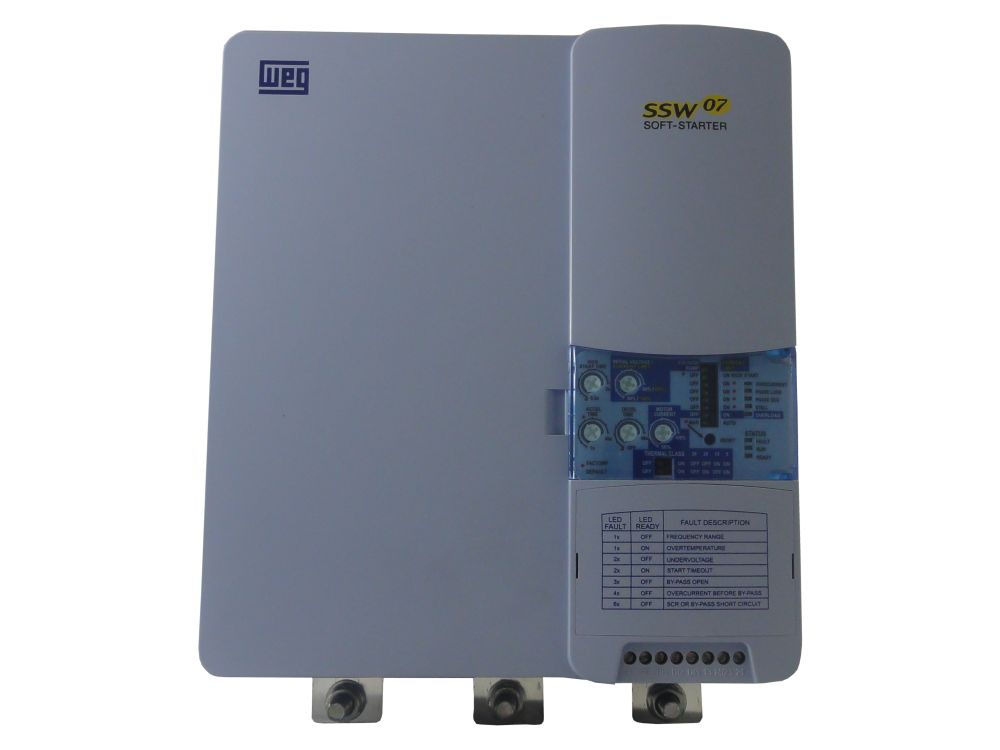 SoftStarter SSW07 220/380/440VCA 100/175/200 CV 255A 75/130/150 kW Tensão de Comando 220VCA IP20 Tensão para Ventilação 220VCA