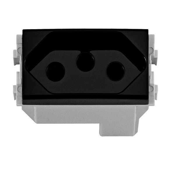 Módulo Módulo Tomada NBR 2P+T 20A/250VCA PVC Negro Piano Linha Step