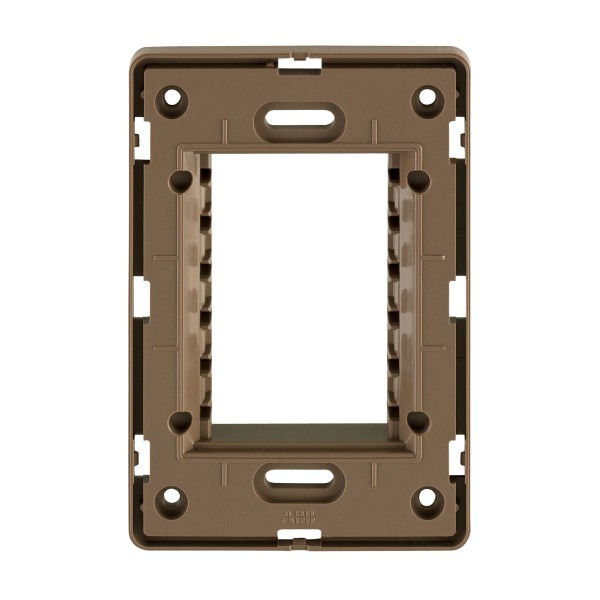 Suporte 3 Módulos para Placa PVC 4x2 Chocolate Linha Unno