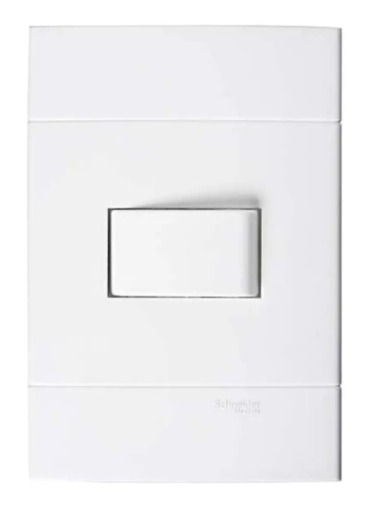 Interruptor Embutir 1 Tecla Paralela Horizontal 10A/250VCA 4x2 Branco Lunare com Placa