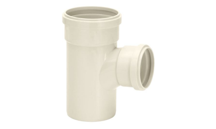 Te PVC Redução 75x50 mm Série Reforçada Cinza Claro Esgoto