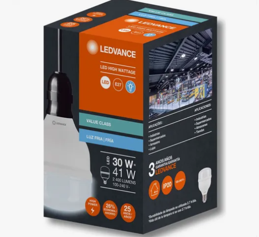 Lâmpada LED 30W Alta Potência E27 Bivolt v Branca 6500K 2400LM Osram/ledvance