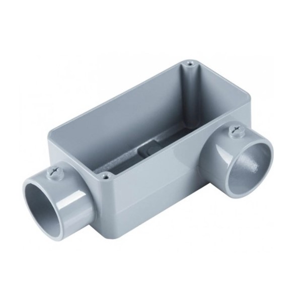 Condulete IP54 Alumínio Tipo lb 1" Com Rosca BSP Sem Tampa Sem Vedação Cinza Com Pintura Epoxi Wetzel S.A