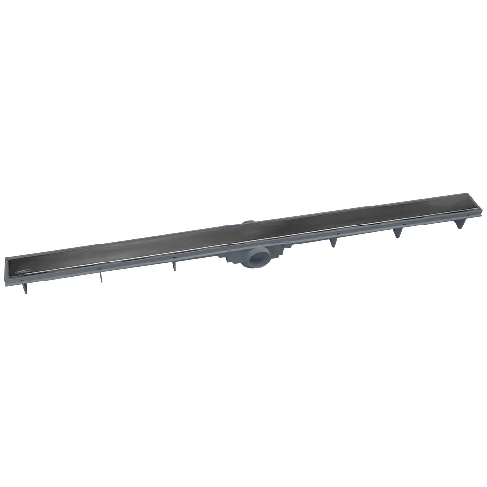 Ralo Linear Sifonado PVC Com Grelha Inox 900MM Cinza Amanco Wavin