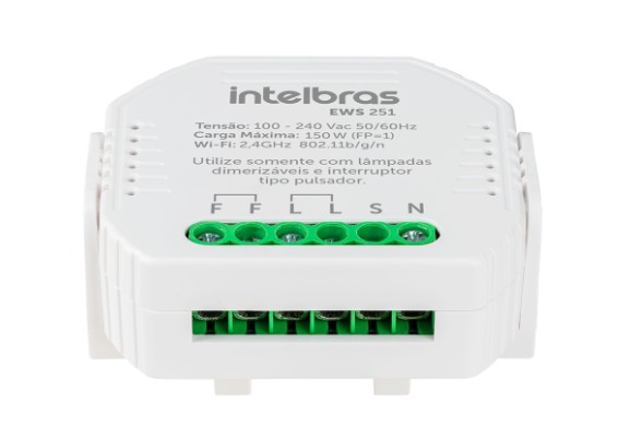 Módulo Minicontrolador P/1 Interruptor Dimmer Smart Wifi 1,2W Bivolt PVC Branco