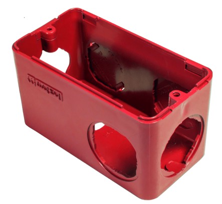 Condulete PVC Multiplo L 6 Saídas 1/2-3/4 Sem Rosca Sem Tampa Com Quatro Tampoes Sem Vedação Vermelho IP54 Wetzel S.A