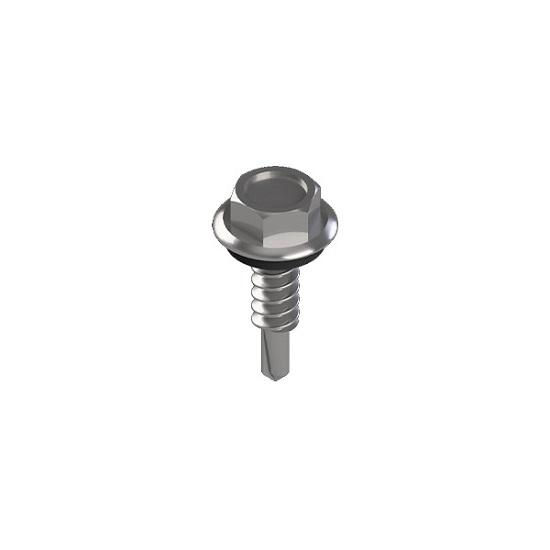 Parafuso Auto Brocante Sextavado Aço INOX M8x35 mm para Telhado Metálico