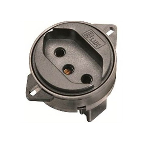 Tomada Embutir NBR 2P+T Embutir Piso Redonda sem Haste 20A/250VCA sem Placa Preta