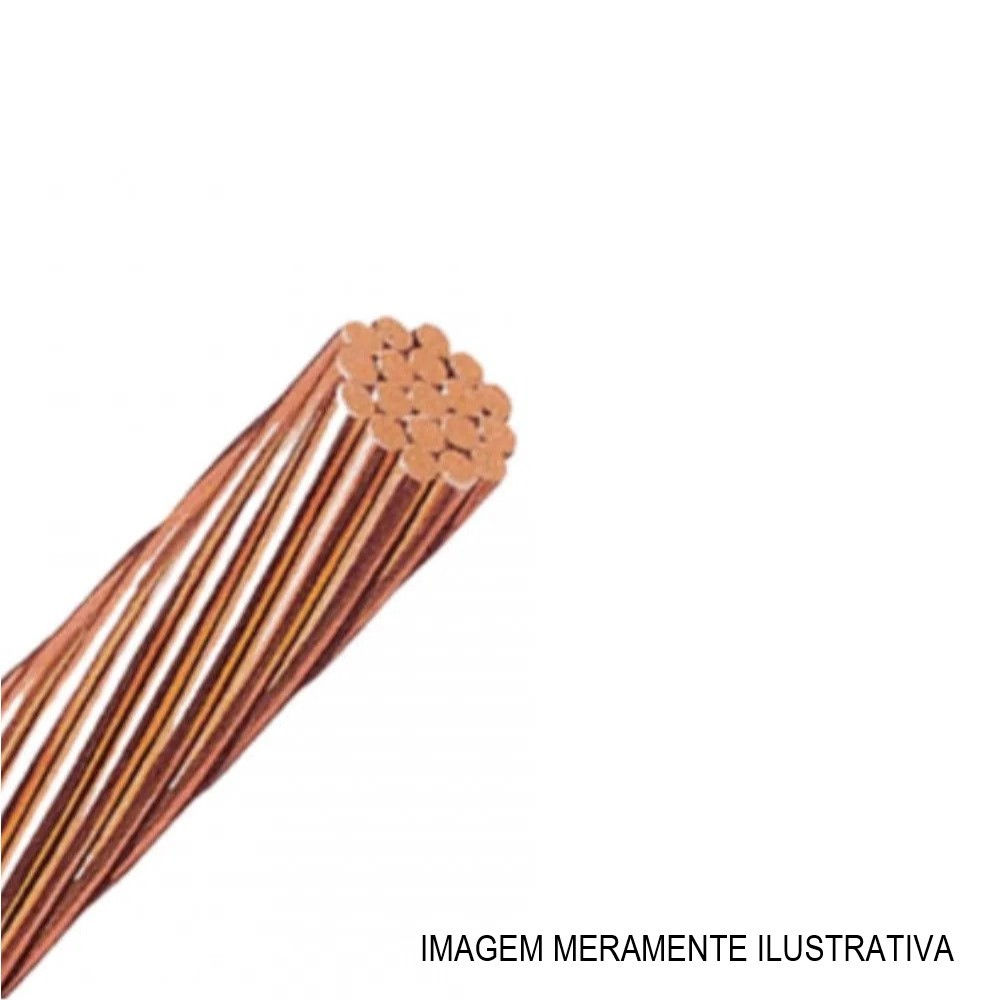 Cabo Cobre NU 19 Fios 1x 50,00 mm² Têmpera Meio Dura 9,00 mm NBR 6524 Classe 2A (0,434 Kg/m)