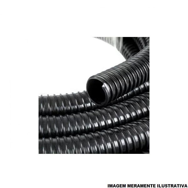 Conduíte Corrugado Pesado PVC Liso para Dentro 3/4" com 25 M Preto