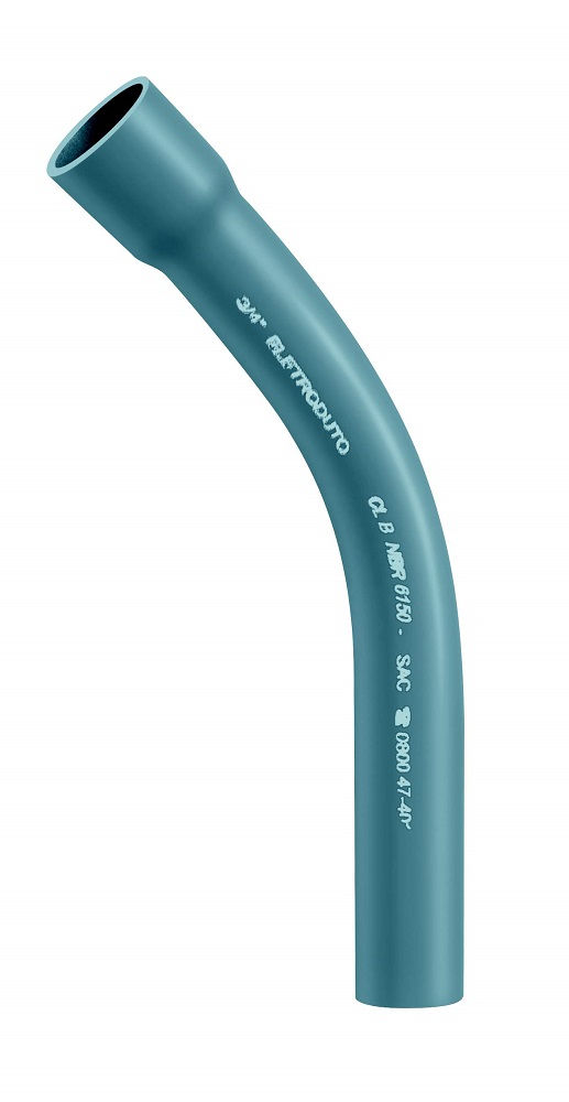 Curva 45G PVC para Eletroduto 3/4" sem Rosca Cinza