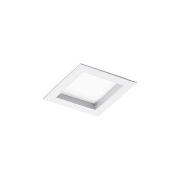 Plafon Embutir Quadrado 1x15W para Lâmpada LED A60 Alumínio com Soquete E27 com Vidro Fosco Branco