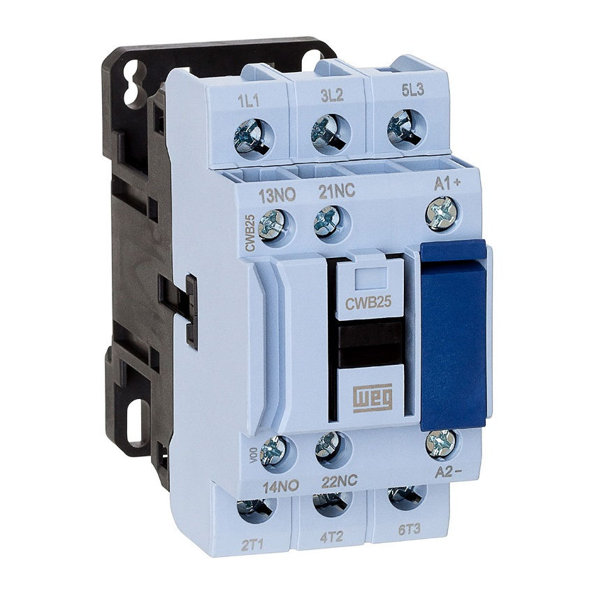 Contator Principal Tripolar 25A 1NA+1NF 24VCC CWB25 Conexão para Parafuso