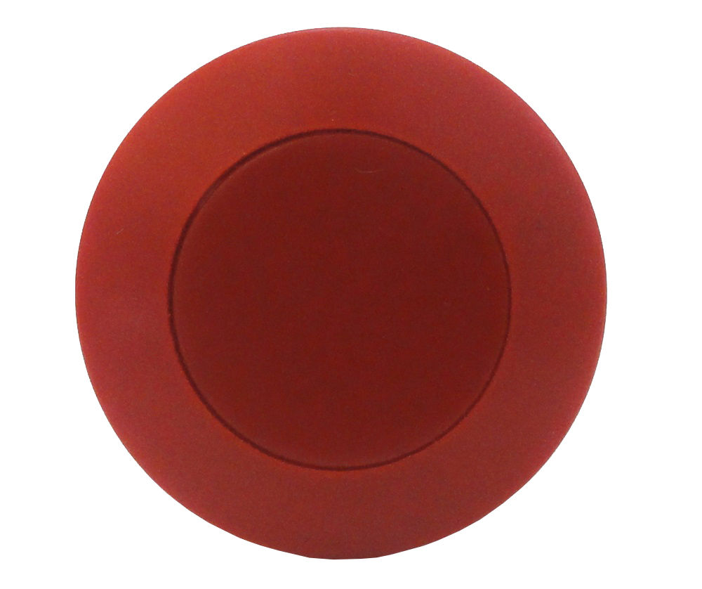 Botão Emergência PVC Cogumelo 22 mm Vermelho Aro Cromado sem Elemento Opaco Gira Destrava 36 mm