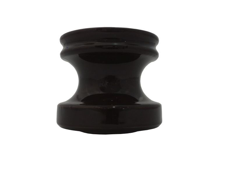 Isolador Roldana Porcelana 1 Leito 76x79 mm Furo 18 mm Marrom