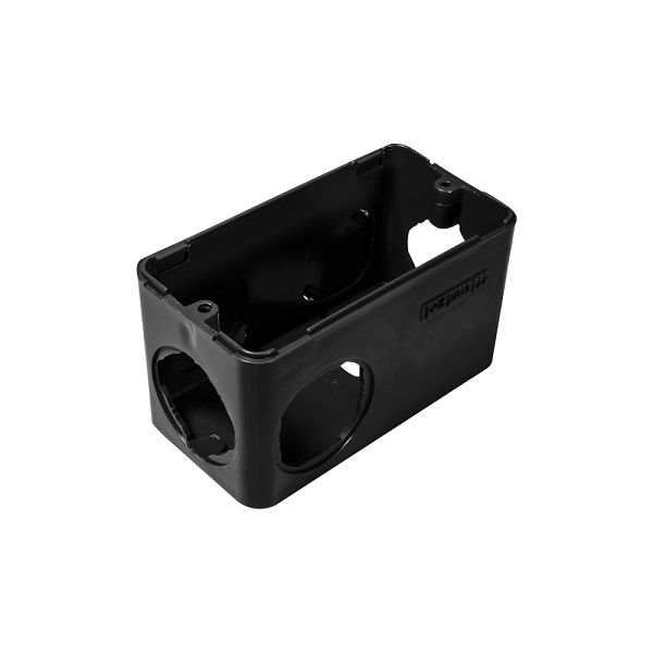 Condulete PVC Múltiplo L 6 Saídas 1/2"-3/4" sem Rosca sem Tampa e 4 Tampões sem Vedação Preto