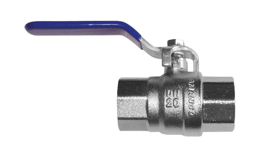 Válvula Metálica Esfera Monobloco Passagem Plena 1" com Rosca BSP com Alavanca