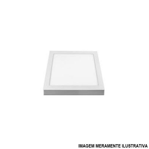 Painel Led Sobrepor 30W Alumínio Branco Quadrado 400x400x28 mm 2400 lm 3000K Bivolt 25.000H
