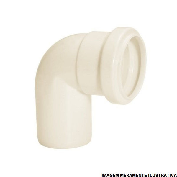 Joelho PVC 90G 50 mm Classe 8 Branco Esgoto