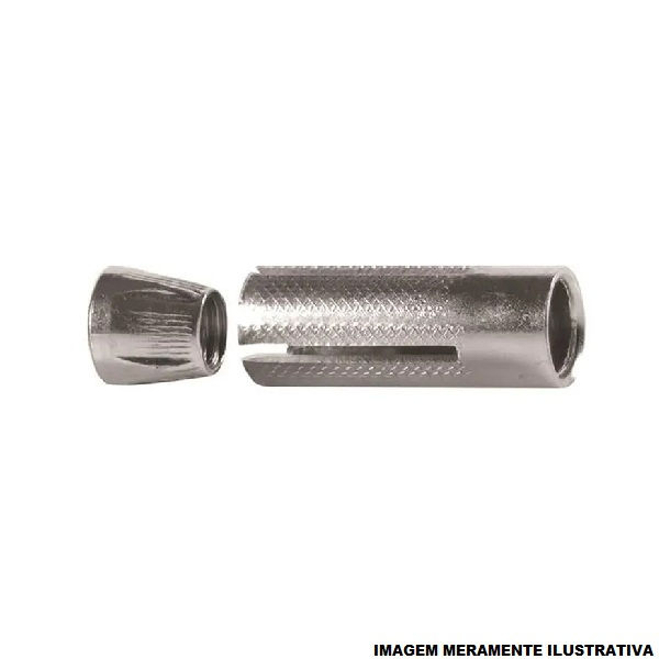 Chumbador Aço Zincado CBA Cone Jaqueta 1/4" sem Parafuso (Uso com Barra Roscada)