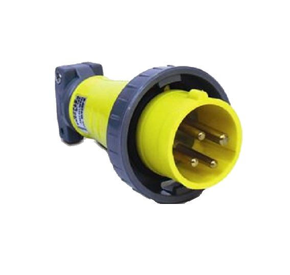 Plugue Industrial 2P+T 16A 127VCA Amarelo 4H PVC Schock Tite IP67