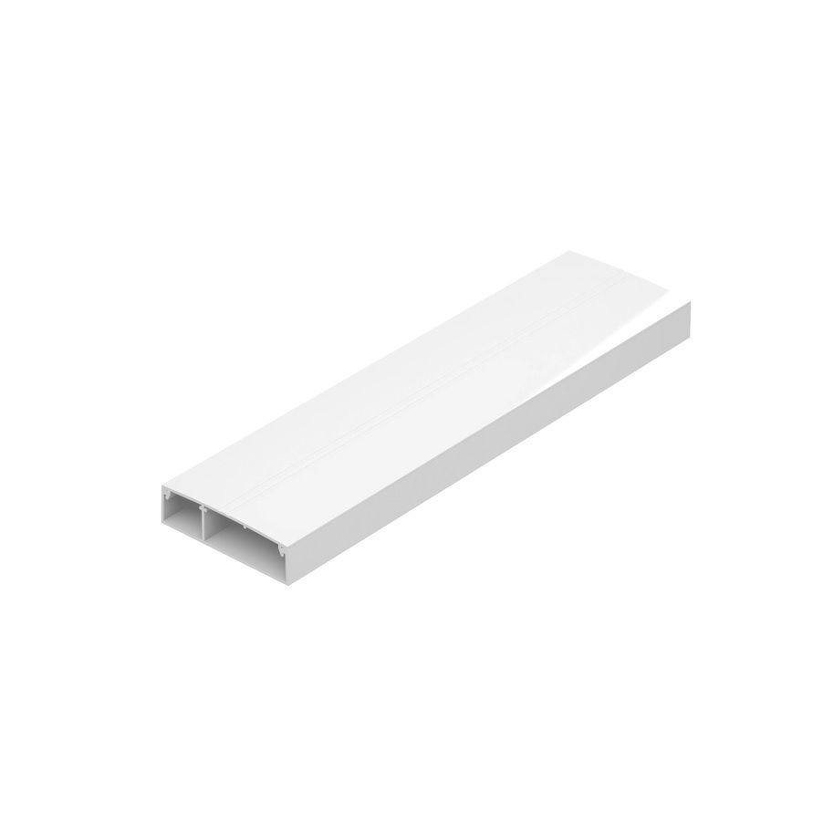 Canaleta Alumínio Lisa com Divisória 53x15x2000 mm com Tampa Branca Linha Dutotec X