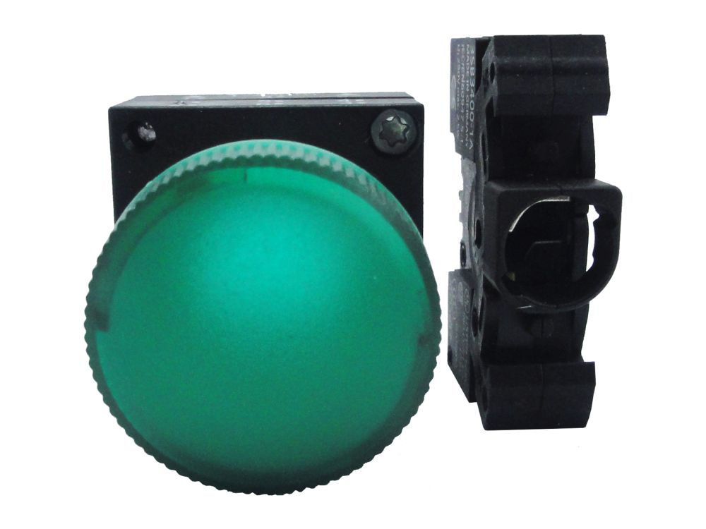Sinaleiro Led PVC Saliente Lente Lisa sem LED 22 mm Verde
