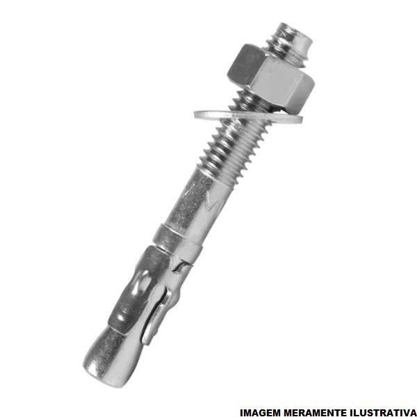 Chumbador Aço Zincado Parabolt (PBA) 5/16"X3.1/4" Parafuso Expansor com Porca e Arruela Lisa