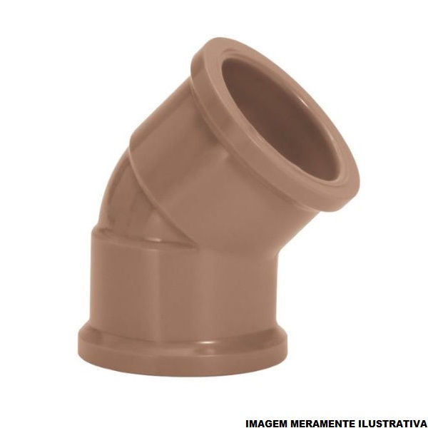 Joelho PVC 45G Soldável 25 mm Classe 15 Marrom Água Fria