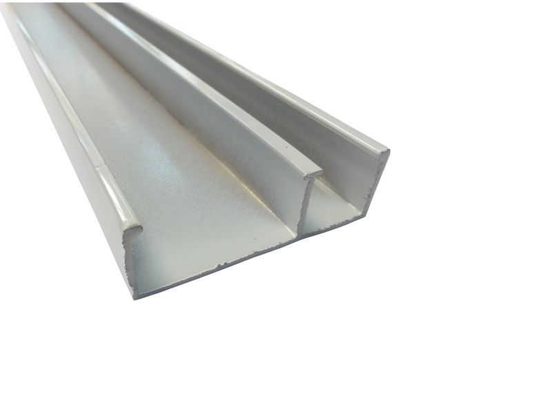 Canaleta Alumínio Duplo D com Divisória 73x25x3000 mm sem Tampa Branca Lisa Standard