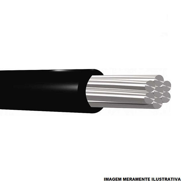 Cabo Alumínio Isolado XLPE+PVC 90G 0,6/1 kV 1x 25,00 mm² Singelo Preto NBR 7287 Classe 2