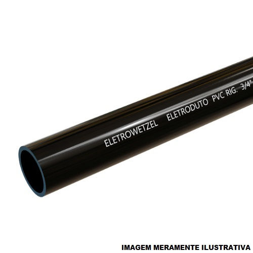 Eletroduto Leve PVC 3/4"X3 M sem Rosca Preto
