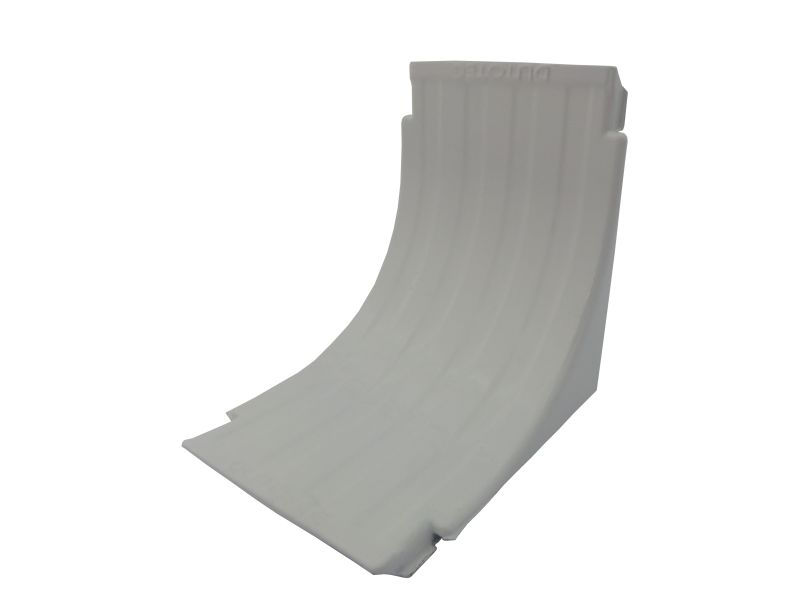 Curva Alumínio Plana Ranhurada Vertical Interna 90G Raio 60 mm para Canaleta Dutotec 25/45 mm Branca Linha Standard