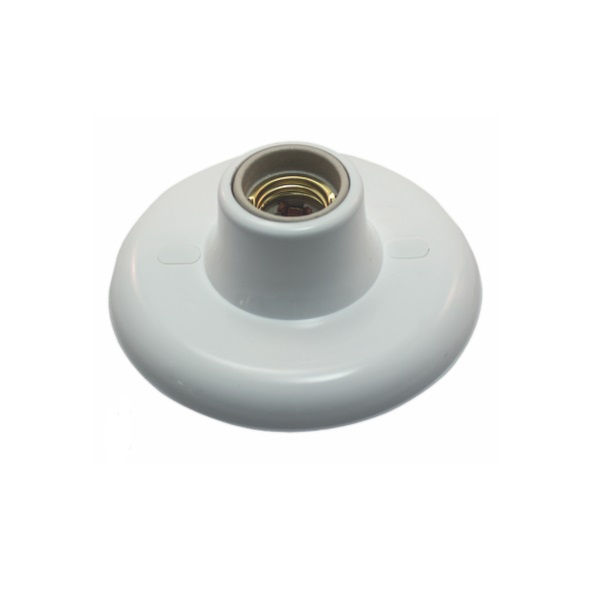 Plafon Sobrepor Redondo 100W para Lâmpada com Soquete PVC E27 Branco
