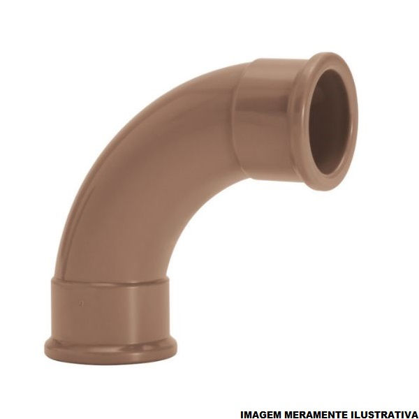 Curva PVC 90G Soldável 25 mm Classe 15 Marrom Água Fria