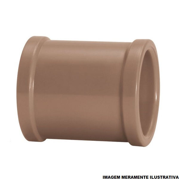 Luva PVC Soldável 25 mm Classe 15 Marrom Água Fria