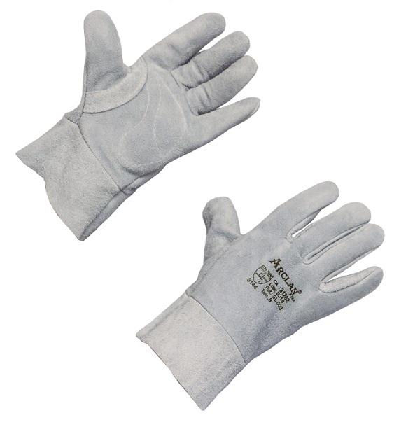 Luva Raspa de Couro Cano Curto FLEX Tamanho 9 (G) 70 mm Cinza Ca 31262