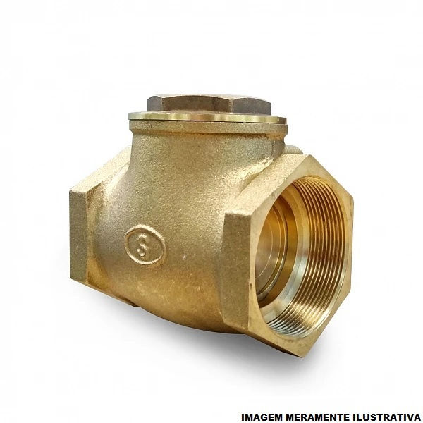 Válvula Retenção Horizontal com Portinhola 1.1/4" BSP PN16 Água Fria Bronze/Latão