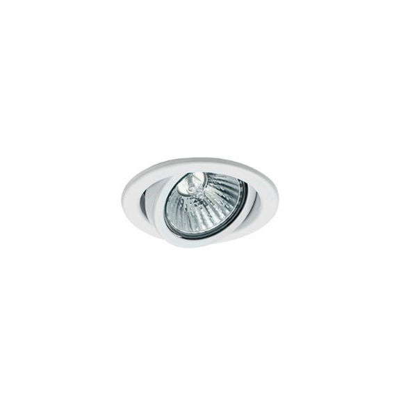 Spot Embutir Redondo 1x50W para Lâmpada PAR 20 Chapa Direcionável com Soquete E27 Branco