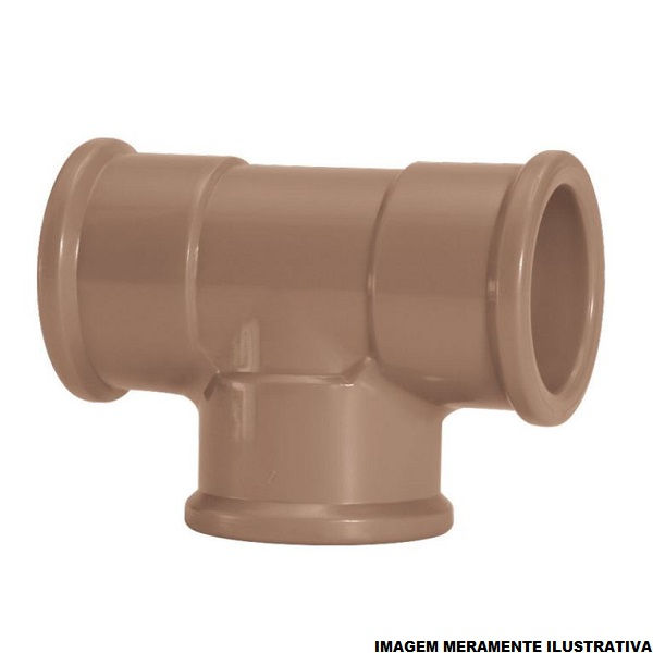 Te PVC Soldável 25 mm Classe 15 Marrom Água Fria
