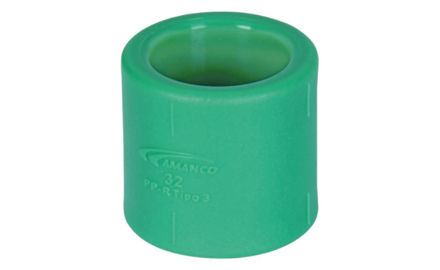 Luva Simples Fêmea/Fêmea 25 mm PPR Verde Água Quente
