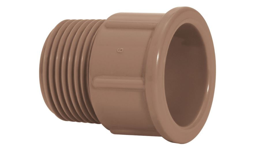 Adaptador PVC Soldável Curto Bolsa e Rosca 40 mmX1.1/4" Classe 15 Marrom Água Fria