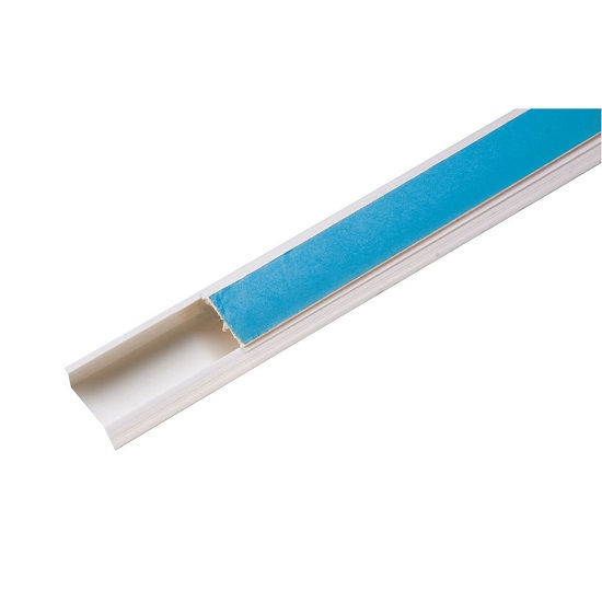 Canaleta PVC Aparente Lisa sem Divisória 20x10x2000 mm com Tampa Branca com Adesivo Lizflex