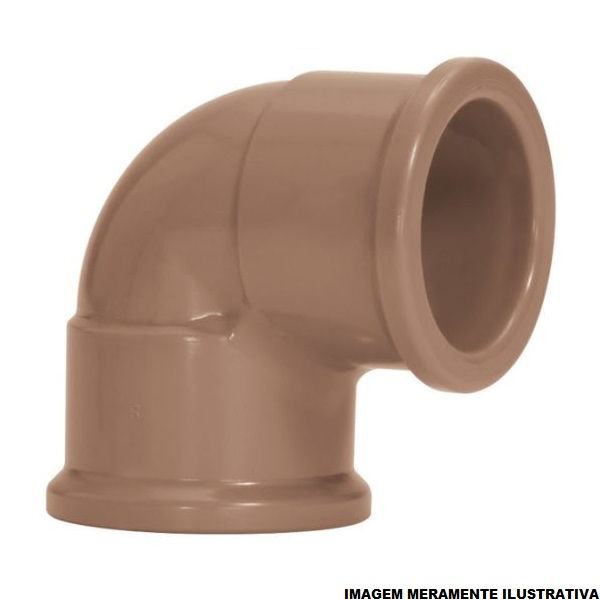Joelho PVC 90G Soldável 25 mm Classe 15 Marrom Água Fria