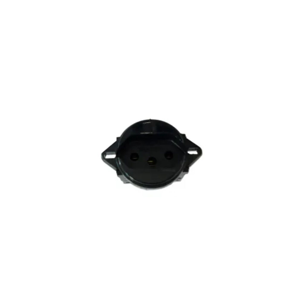 Tomada Embutir NBR 2P+T Embutir Piso Redonda sem Haste 20A/250VCA sem Placa Preta