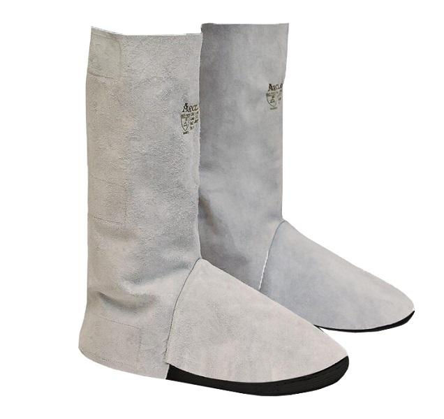 Perneira Raspa Couro Fechamento Velcro Cinza Ca 37702